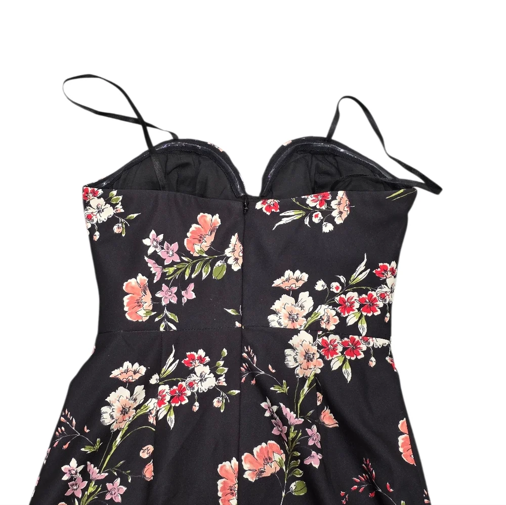 AIDAN MATTOX‎ FLORAL STRAPLESS COLUMN GOWN 0